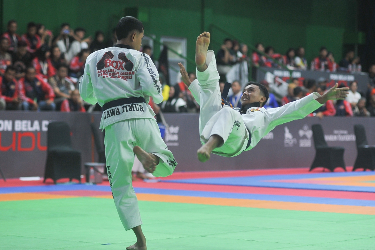 Kiprah atlet Tarung Derajat Jatim saat berlaga di PON Bela Diri 2025 lalu menjadi modal berharga menyongsong gelaran PON 2028 mendatang. (jatimsport.com/KONI Jatim)